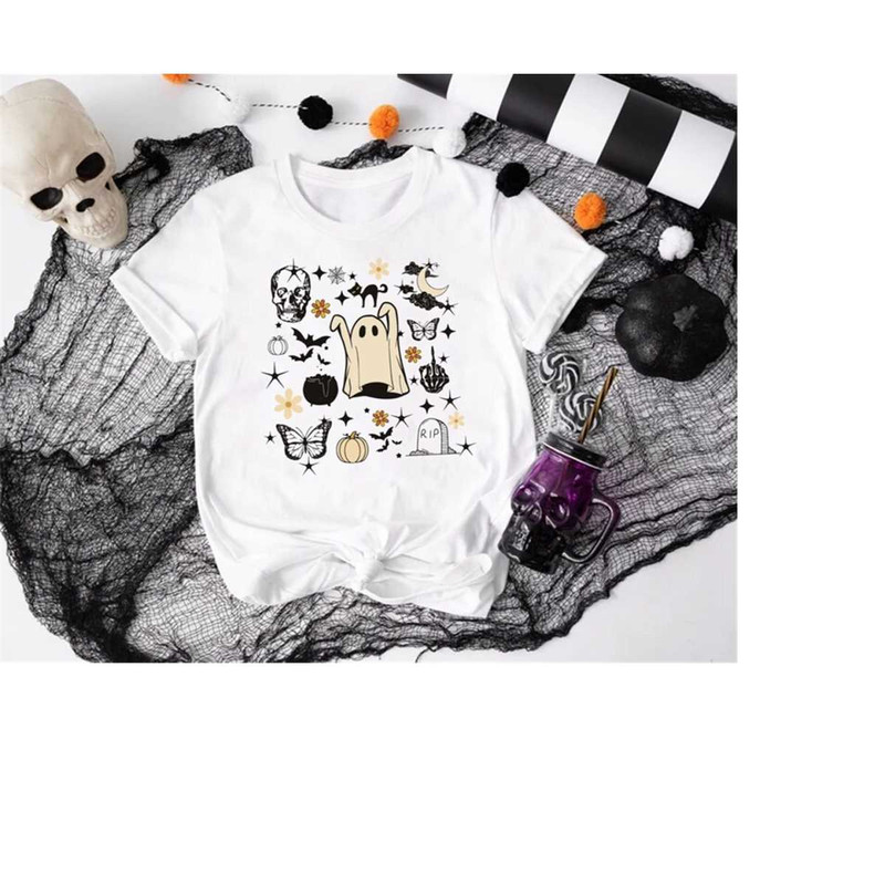 Halloween Doodles Shirt, Halloween Sweatshirt, Pumpkin Sweatshirt, Halloween Witch Tee, Halloween Things Shirt, Spooky S.jpg