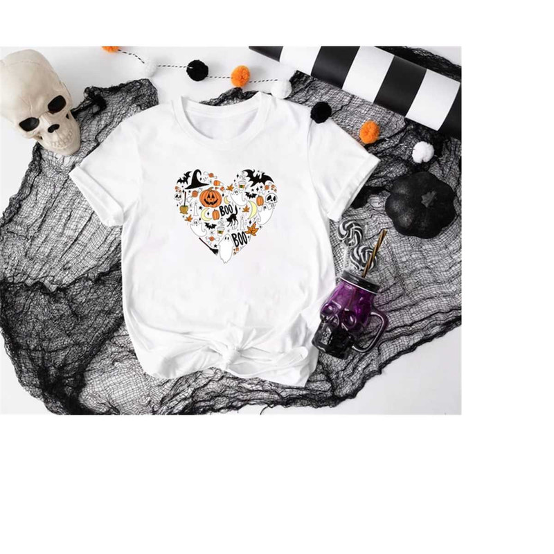 Halloween Ghost Shirt, Pumpkin Shirt, Fall Shirt, Skeleton Shirt, Halloween Party Shirt, Spooky Season Shirt, Witchy Shi.jpg