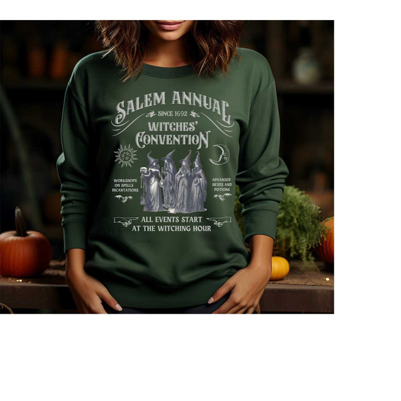 Halloween Salem Annual Witches Convention Sweatshirt, Pumpkin Season Shirt, Halloween Matching Shirt, Salem Massachusett.jpg