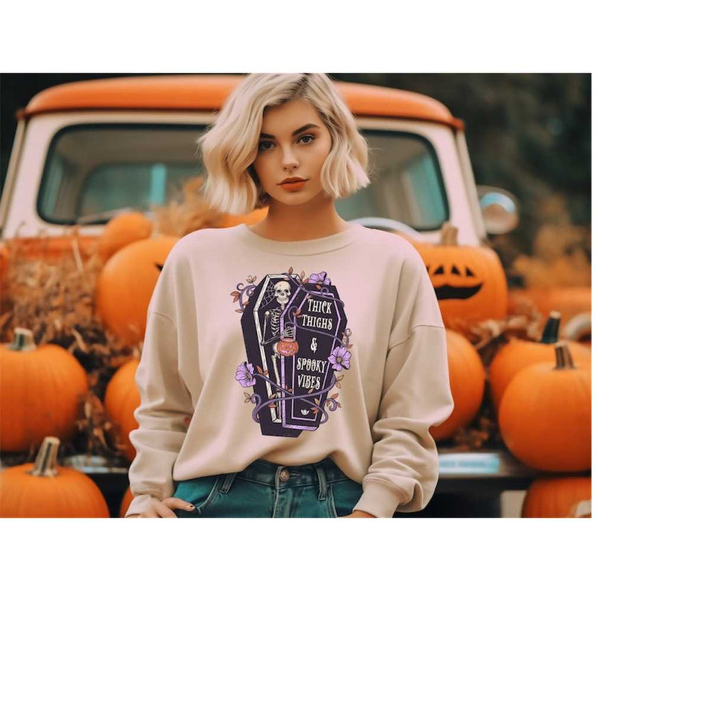 Halloween Skeleton Coffin Shirt, Thig Things And Spooky Vibes, Horror Night Shirt, Scary Halloween Party Shirt, Spooky S.jpg