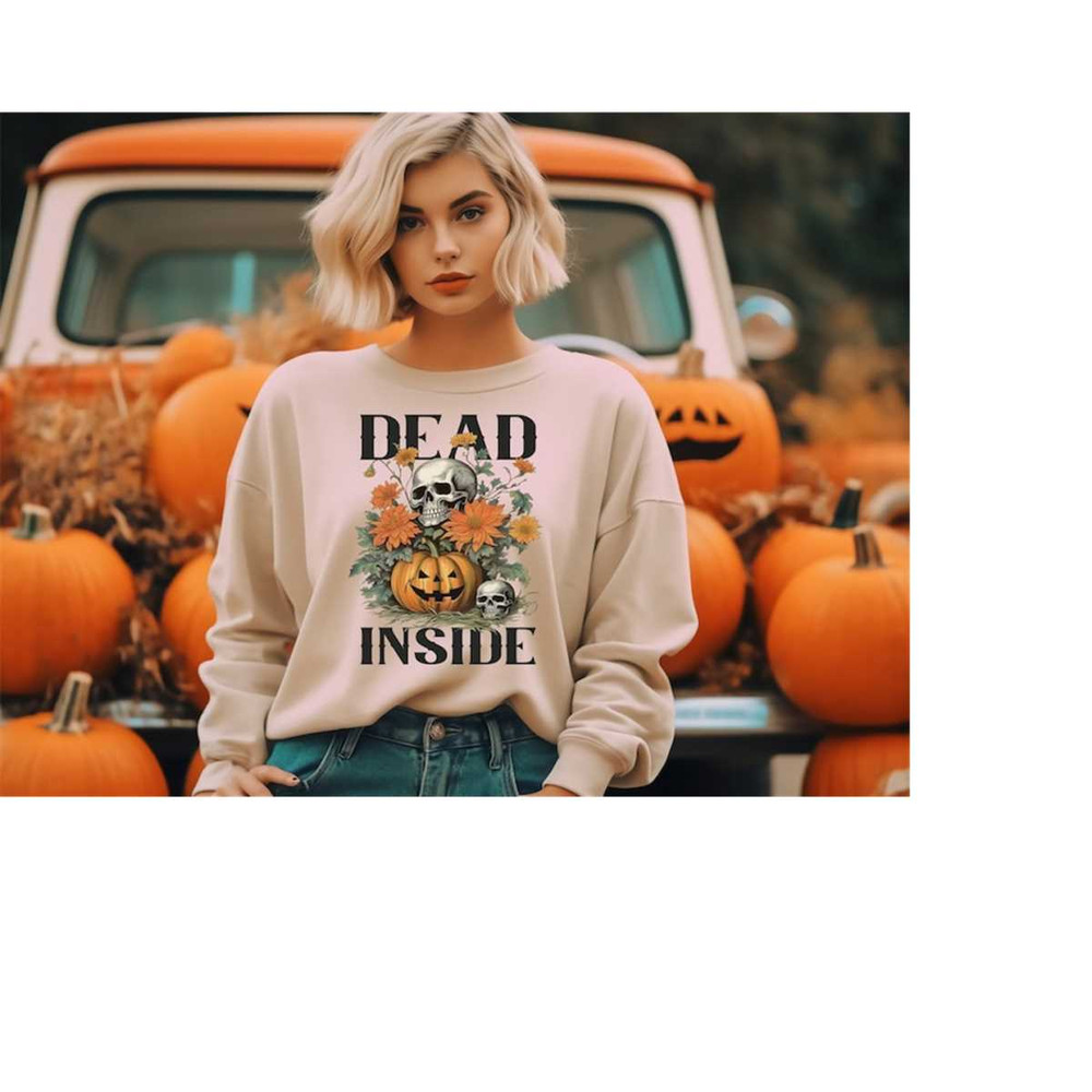 Halloween Skull Shirt, Dead Inside Skeleton Sweatshirt, Scary Halloween Shirt, Horror Night Shirt, Halloween Party Shirt.jpg