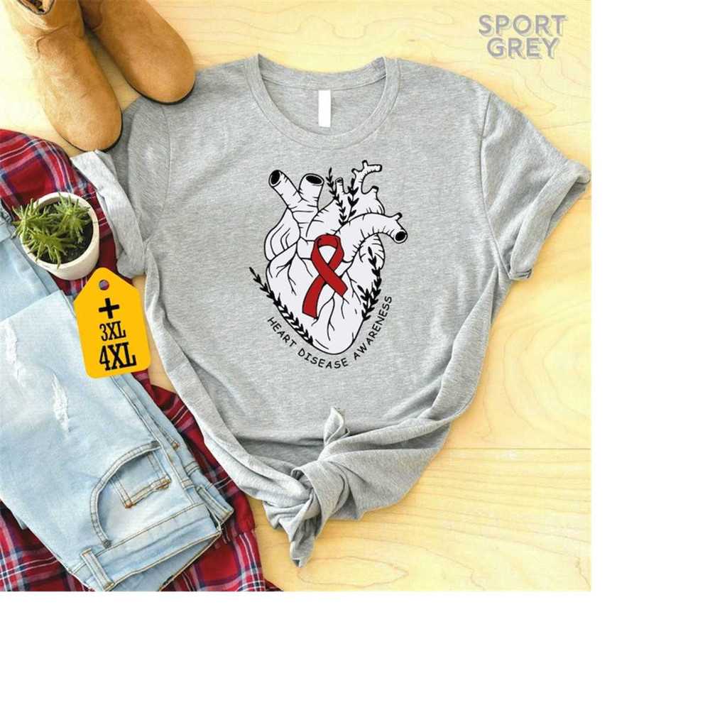 Heart Disease Awareness Shirt for Cardiovascular Health Advocacy and Support for Heart Disease Survivors Tee Heart Healt.jpg