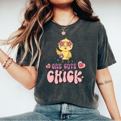 one cute chick shirt, happy easter day shirt, easter chick unisex crewneck shirt, a245