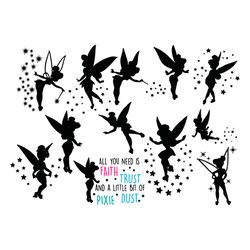 tinkerbell princess bundle svg silhouette disney svg tinkerbell svg