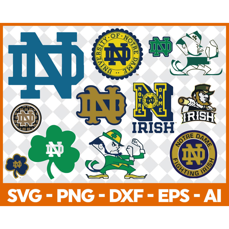 12 Files Notre Dame Irish Svg Bundle, Notre Dame Logo Svg.jpg