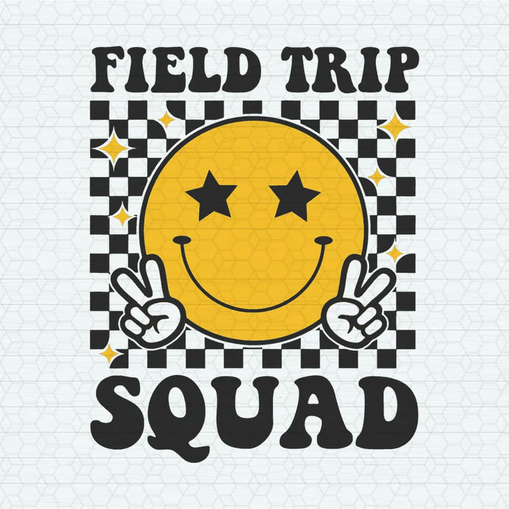 Checkered Field Trip Squad Smiley Face SVG.jpeg