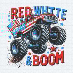 monster truck red white and boom png