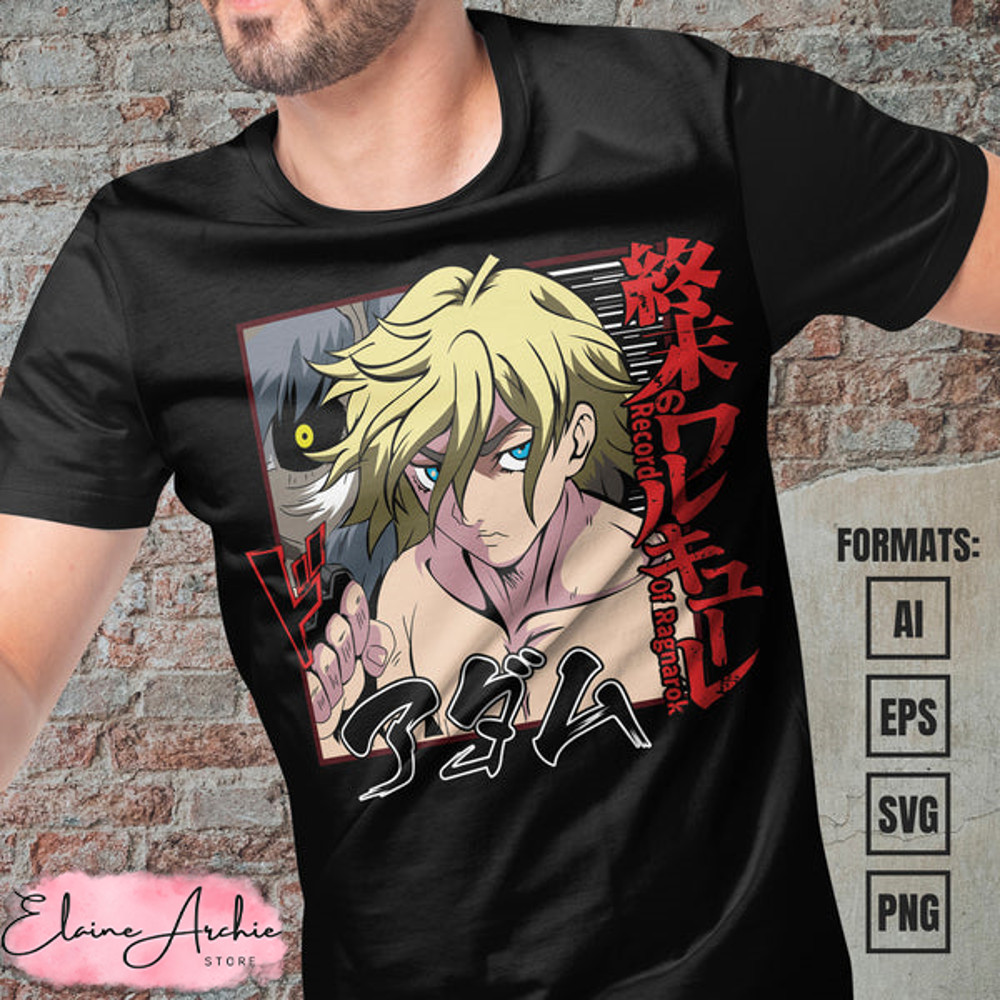 Premium Adam Record Of Ragnarok Anime Vector T-shirt Design Template.jpg