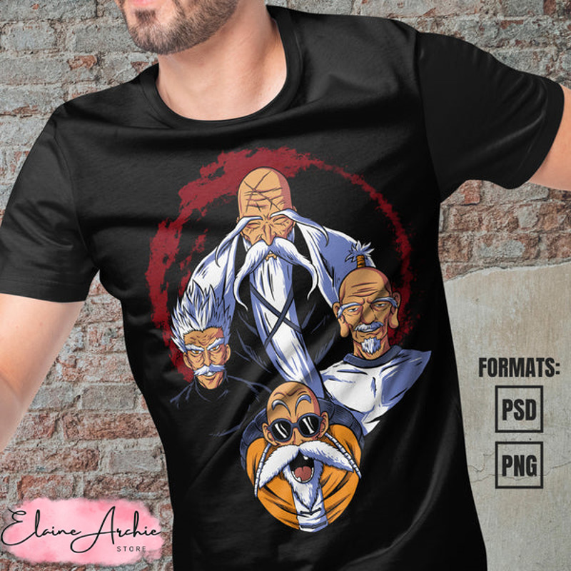 Premium Anime Masters Vector T-shirt Design Template #2.jpg