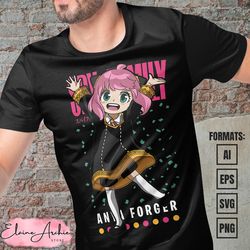 premium anya forger spy x family anime vector t-shirt design template