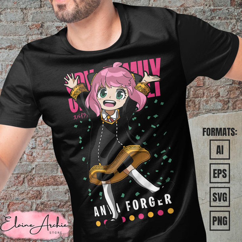 Premium Anya Forger Spy x Family Anime Vector T-shirt Design Template.jpg