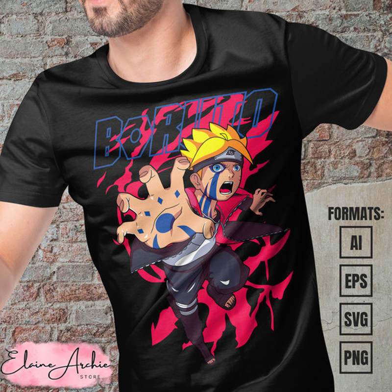 Premium Boruto Anime Vector T-shirt Design Template.jpg