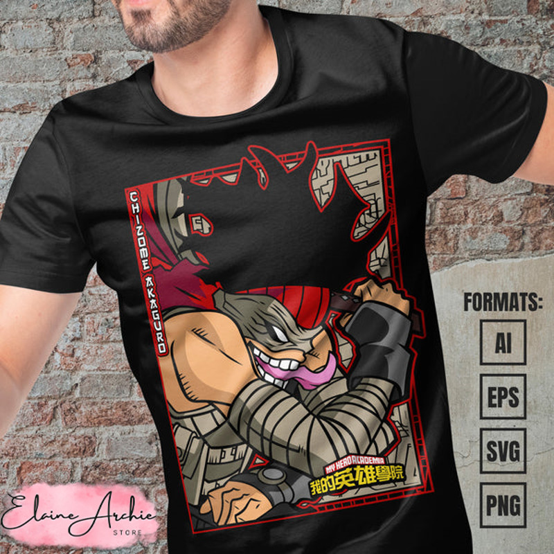 Premium Chizome Akaguro My Hero Academia Anime Vector T-shirt Design Template.jpg