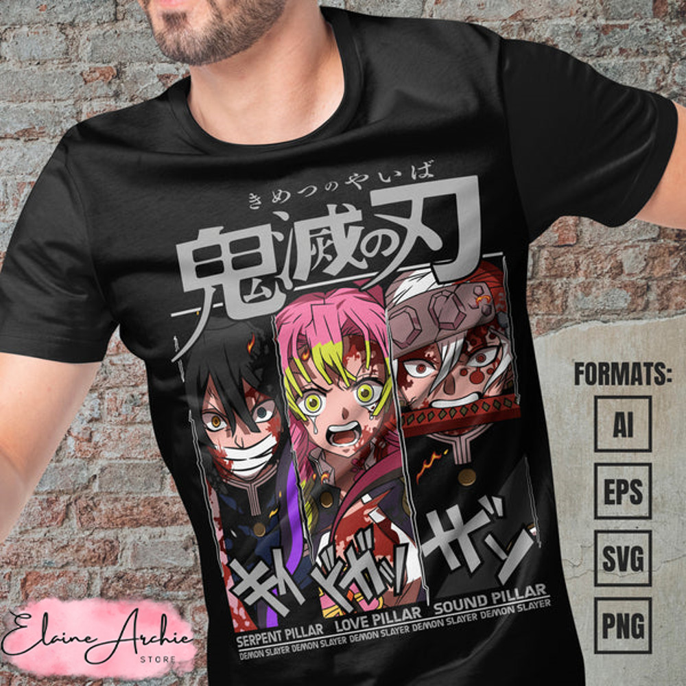 Premium Demon Slayer Anime Vector T-shirt Design Template #14.jpg