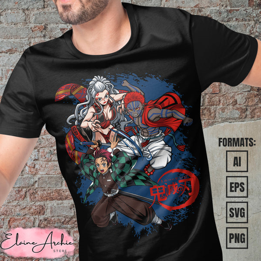 Premium Demon Slayer Anime Vector T-shirt Design Template #2.jpg
