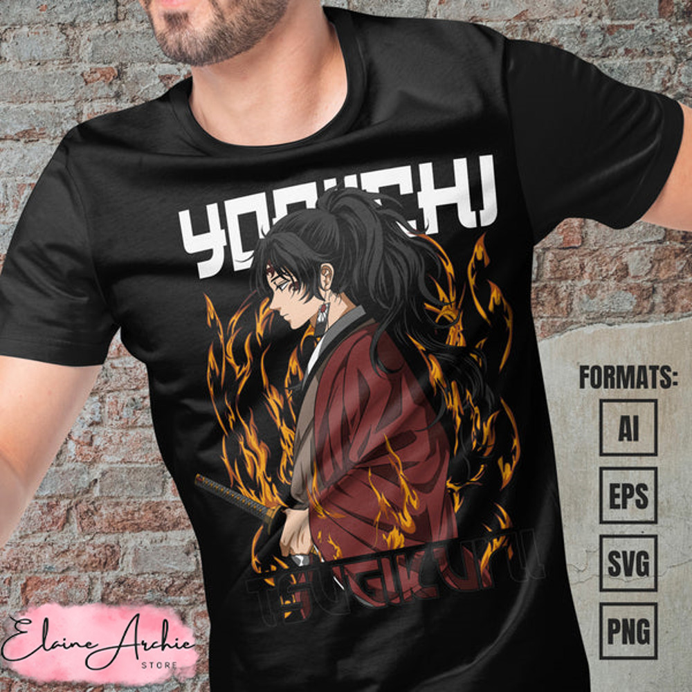 Premium Demon Slayer Anime Vector T-shirt Design Template #22.jpg