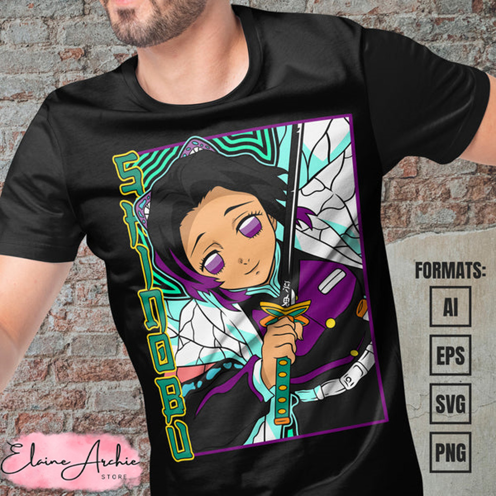 Premium Demon Slayer Anime Vector T-shirt Design Template #23.jpg