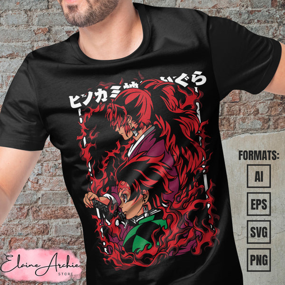 Premium Demon Slayer Anime Vector T-shirt Design Template #31.jpg