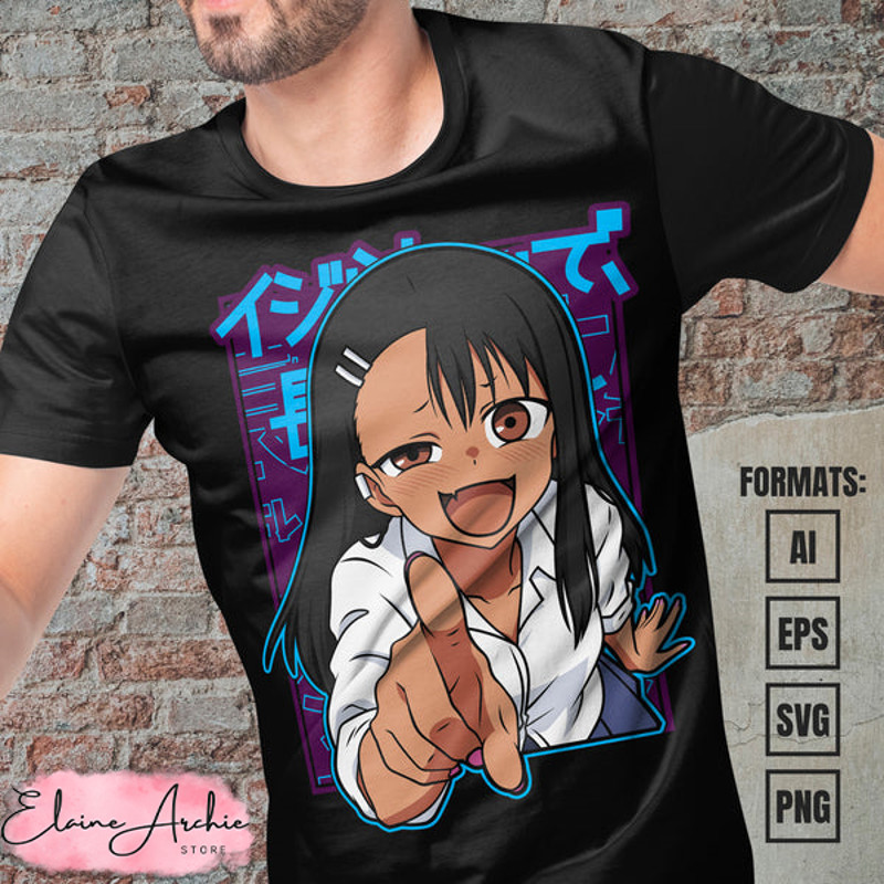 Premium Don't Toy With Me Miss Nagatoro Anime Vector T-shirt Design Template #2.jpg