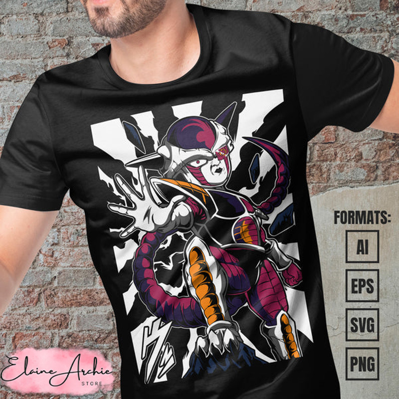 Premium Frieza Dragon Ball Anime Vector T-shirt Design Template #8.jpg