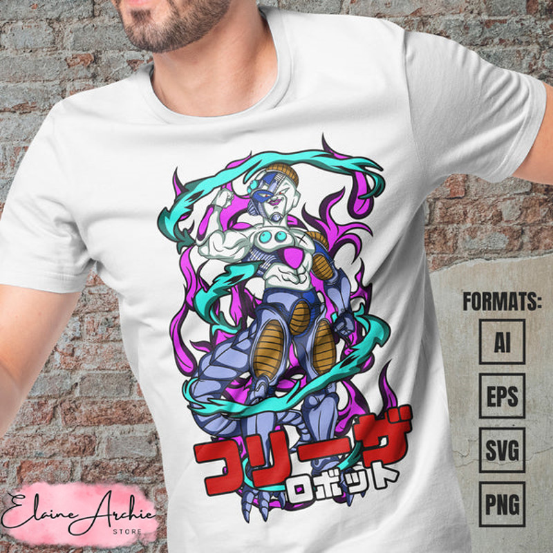 Premium Frieza Dragon Ball Anime Vector T-shirt Design Template #9.jpg
