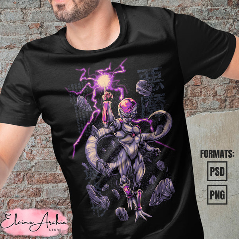 Premium Frieza Dragon Ball Anime Vector T-shirt Design Template.jpg