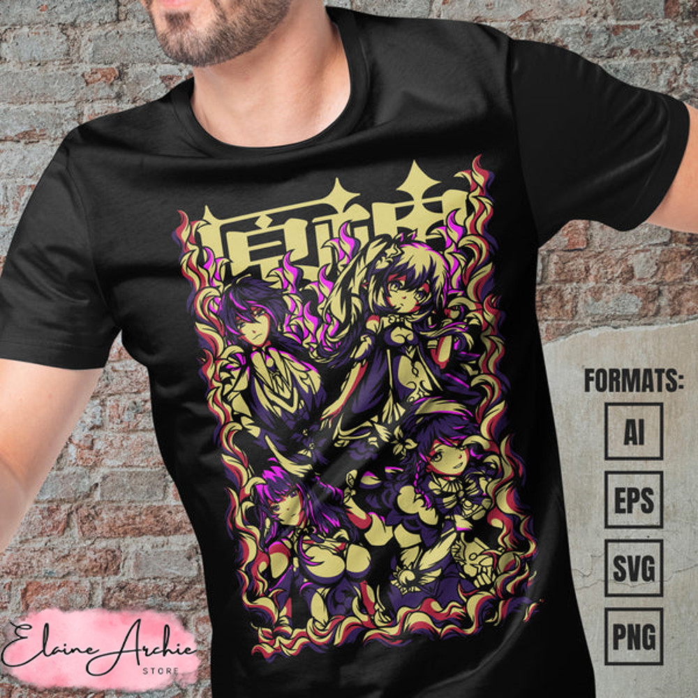 Premium Genshin Impact Vector T-shirt Design Template #2.jpg