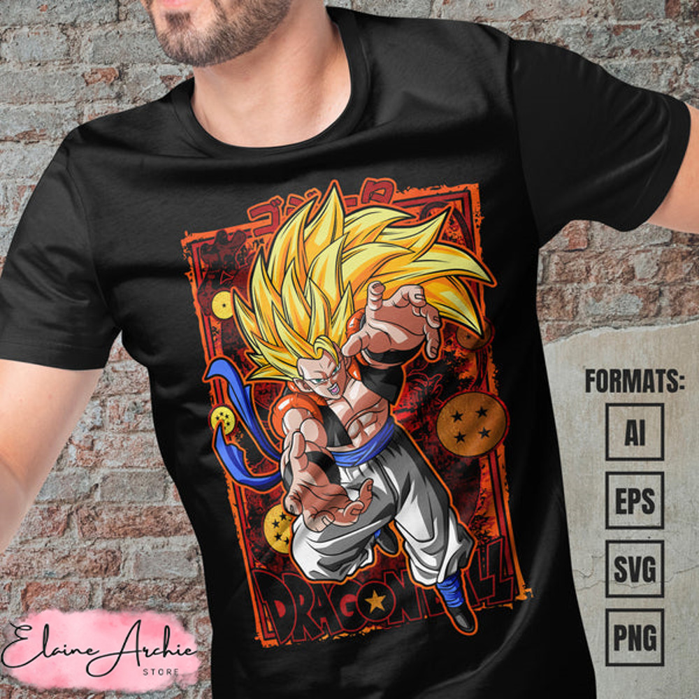 Premium Gogeta Dragon Ball Vector T-shirt Design Template #2.jpg