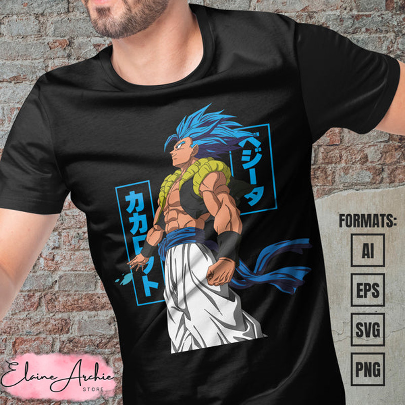 Premium Gogeta Dragon Ball Vector T-shirt Design Template #3.jpg