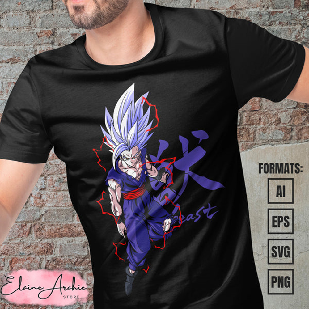 Premium Gohan Beast Dragon Ball Anime Vector T-shirt Design Template #2.jpg