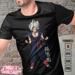 premium gohan beast dragon ball anime vector t-shirt design template 3