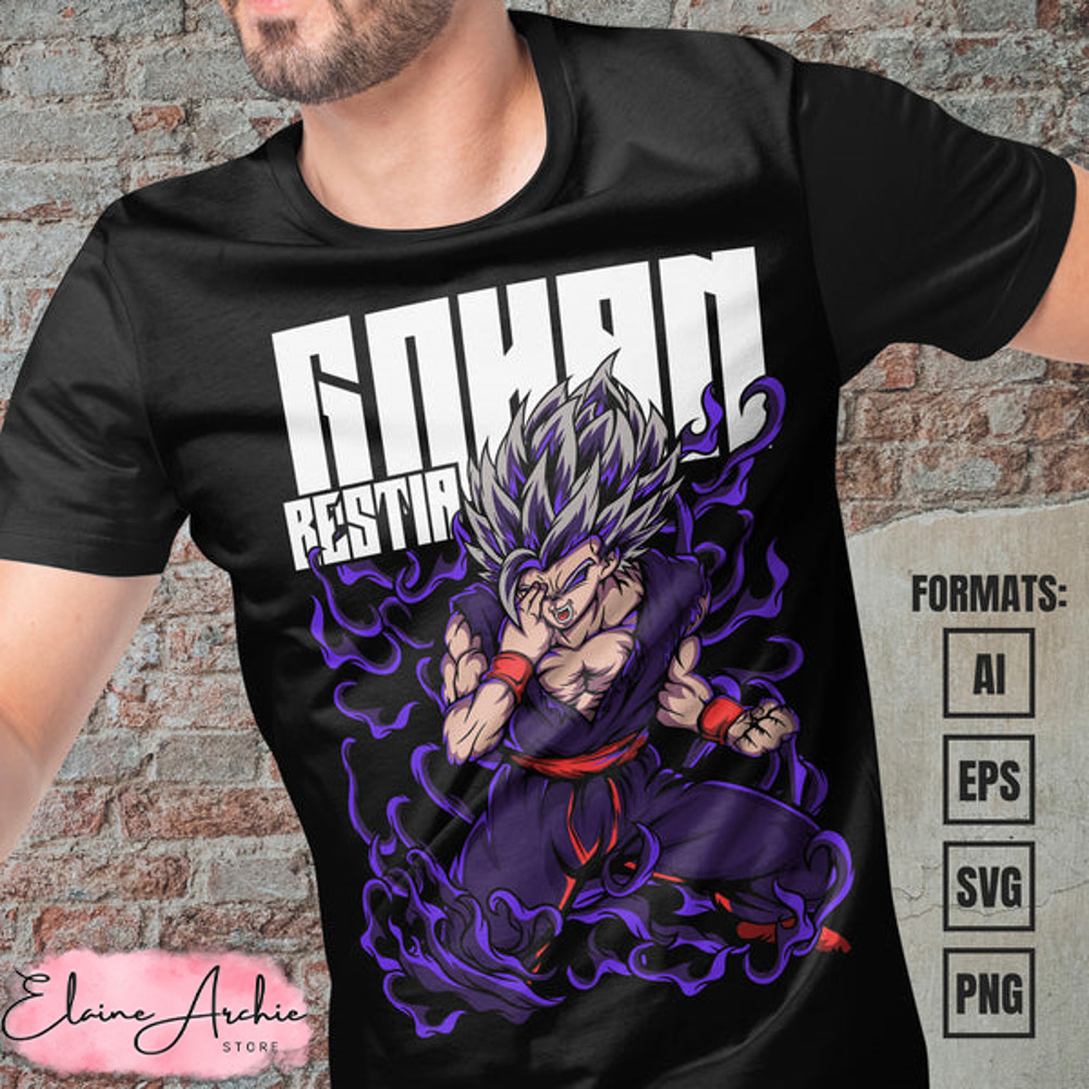 Premium Gohan Beast Dragon Ball Anime Vector T-shirt Design Template #4.jpg