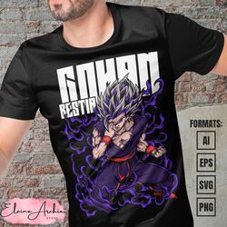premium gohan beast dragon ball anime vector t-shirt design template 4