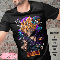 premium gohan sjj dragon ball anime vector t-shirt design template 2