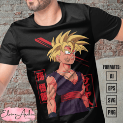 premium gohan sjj dragon ball anime vector t-shirt design template 3