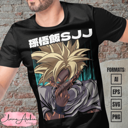 premium gohan sjj dragon ball anime vector t-shirt design template