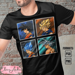 premium goku dragon ball anime vector t-shirt design template 3