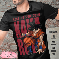 premium goku dragon ball anime vector t-shirt design template 6