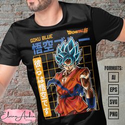 premium goku ssb dragon ball vector t-shirt design template 4