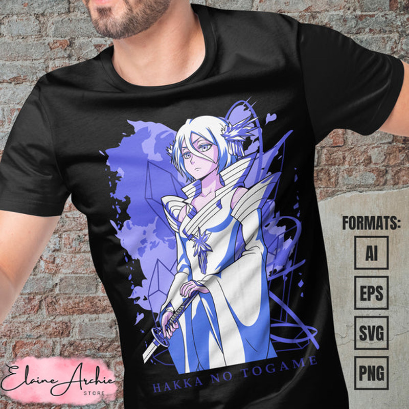 Premium Hakka no Togame Bleach Anime Vector T-shirt Design Template.jpg