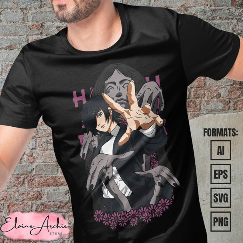 Premium Himeno Chainsaw Man Anime Vector T-shirt Design Template.jpg