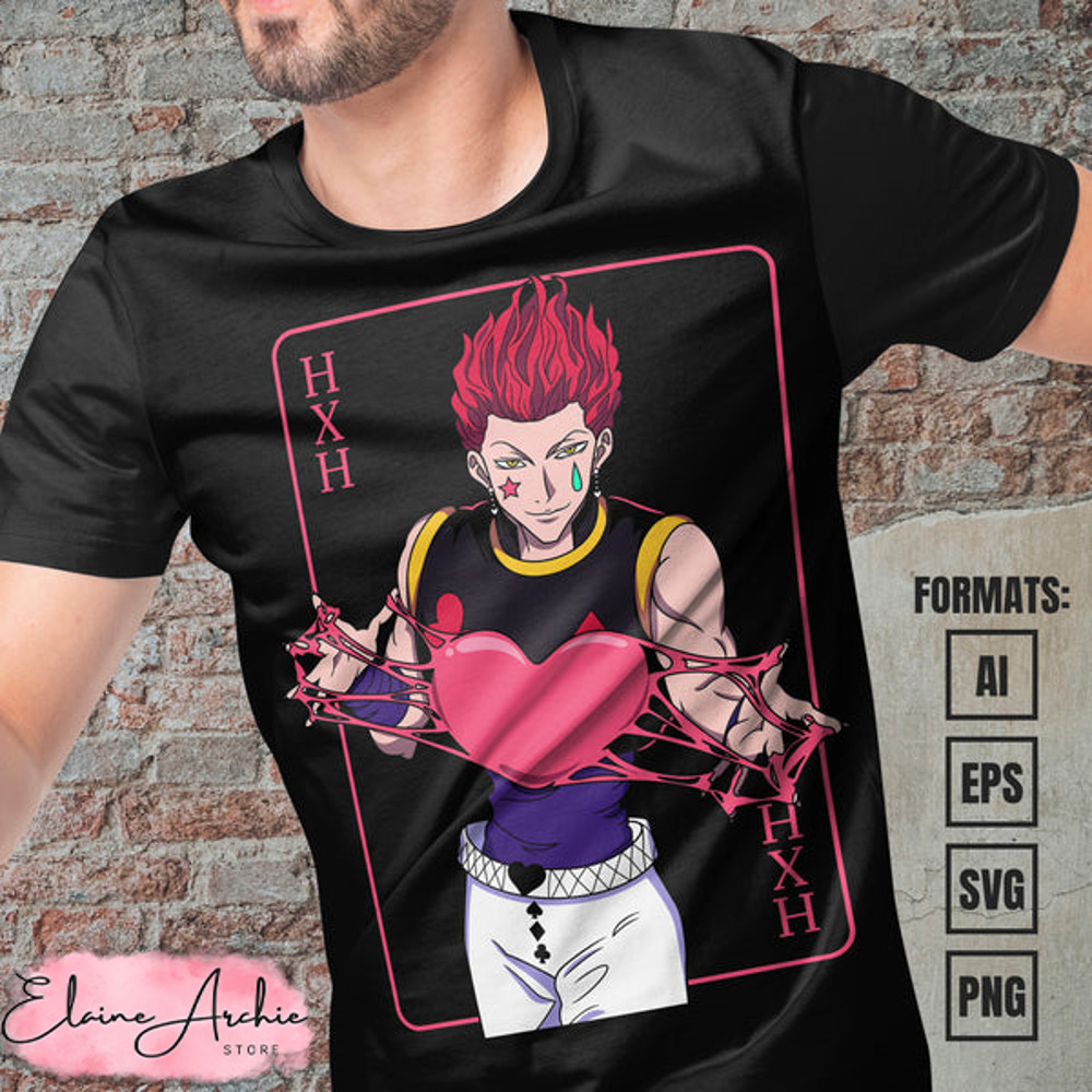 Premium Hisoka Hunter x Hunter Anime Vector T-shirt Design Template #3.jpg