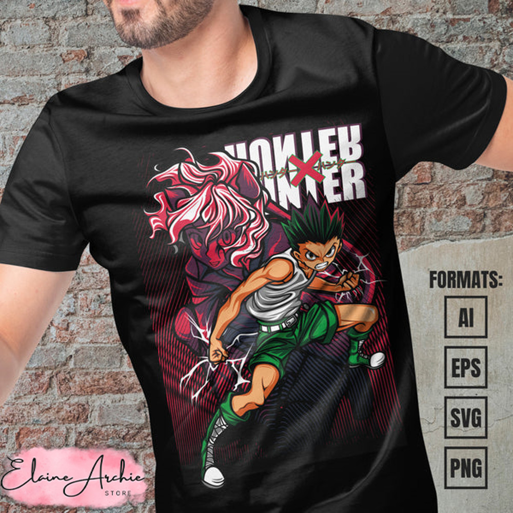 Premium Hunter x Hunter Anime Vector T-shirt Design Template #2.jpg