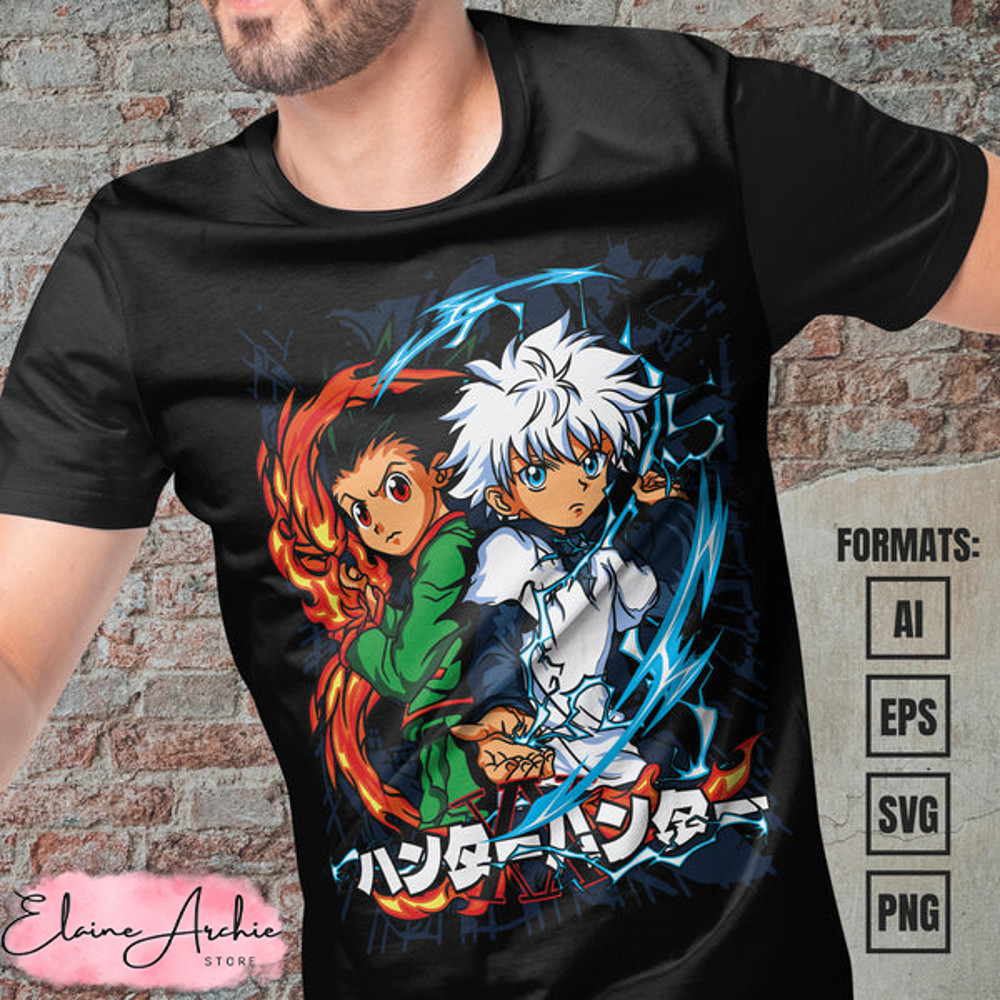 Premium Hunter x Hunter Anime Vector T-shirt Design Template #4.jpg