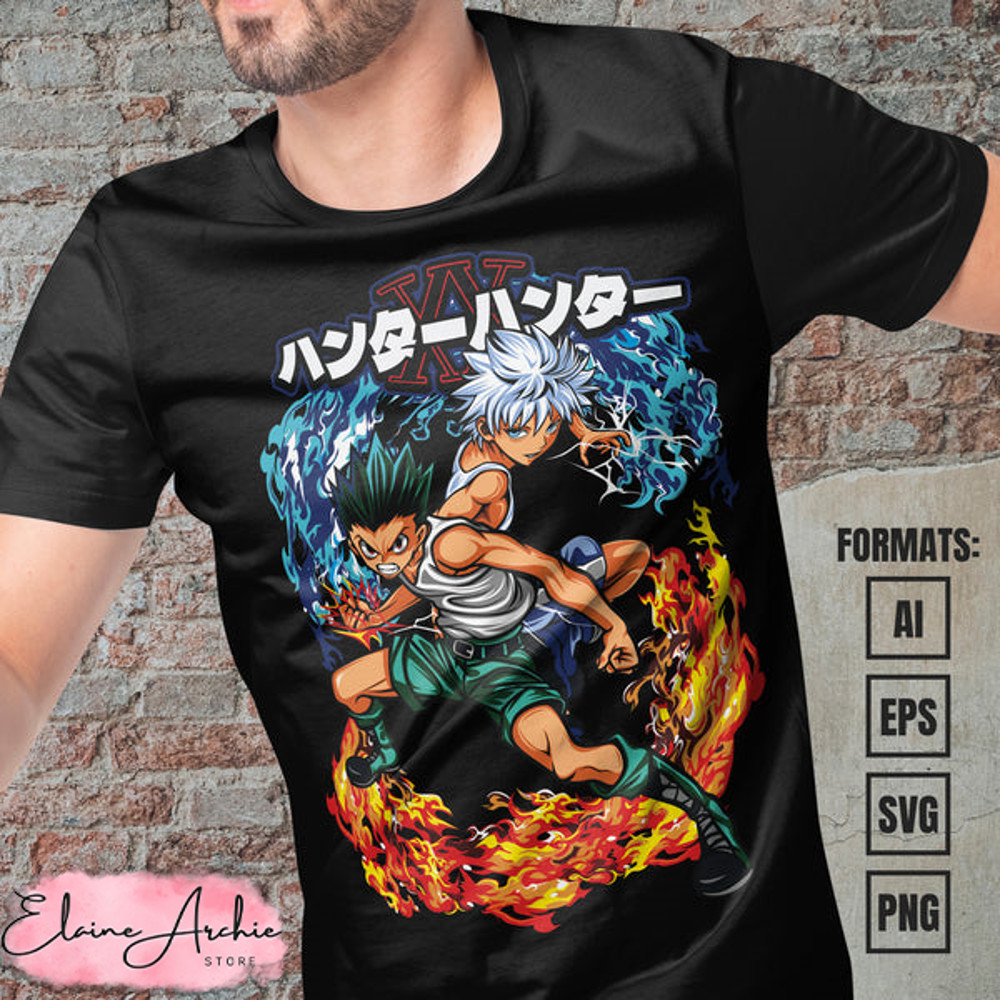 Premium Hunter x Hunter Anime Vector T-shirt Design Template #5.jpg