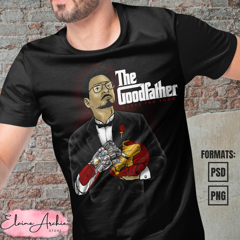 Premium Iron Man Vector T-shirt Design Template.jpg