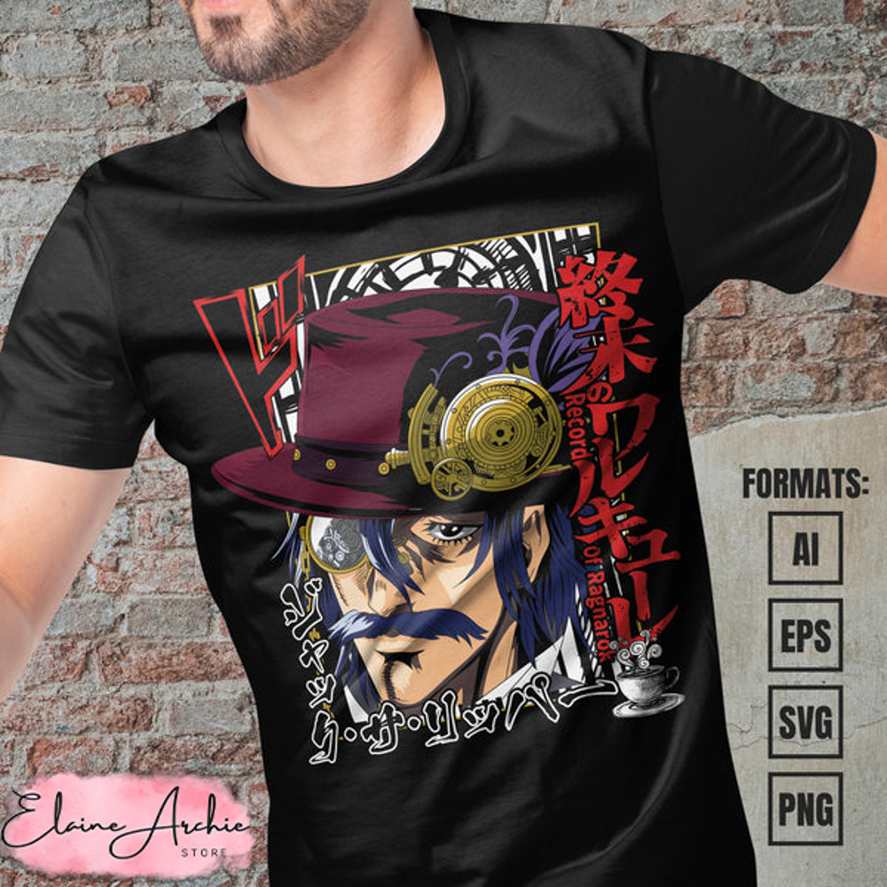 Premium Jack The Ripper Record Of Ragnarok Anime Vector T-shirt Design Template.jpg