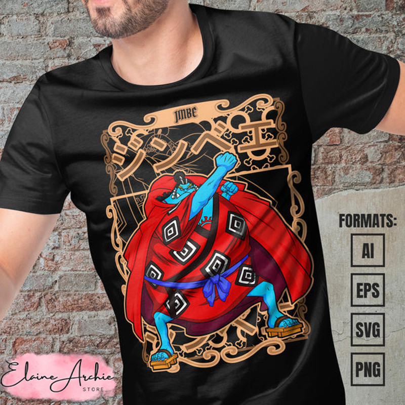 Premium Jinbe One Piece Anime Vector T-shirt Design Template #2.jpg