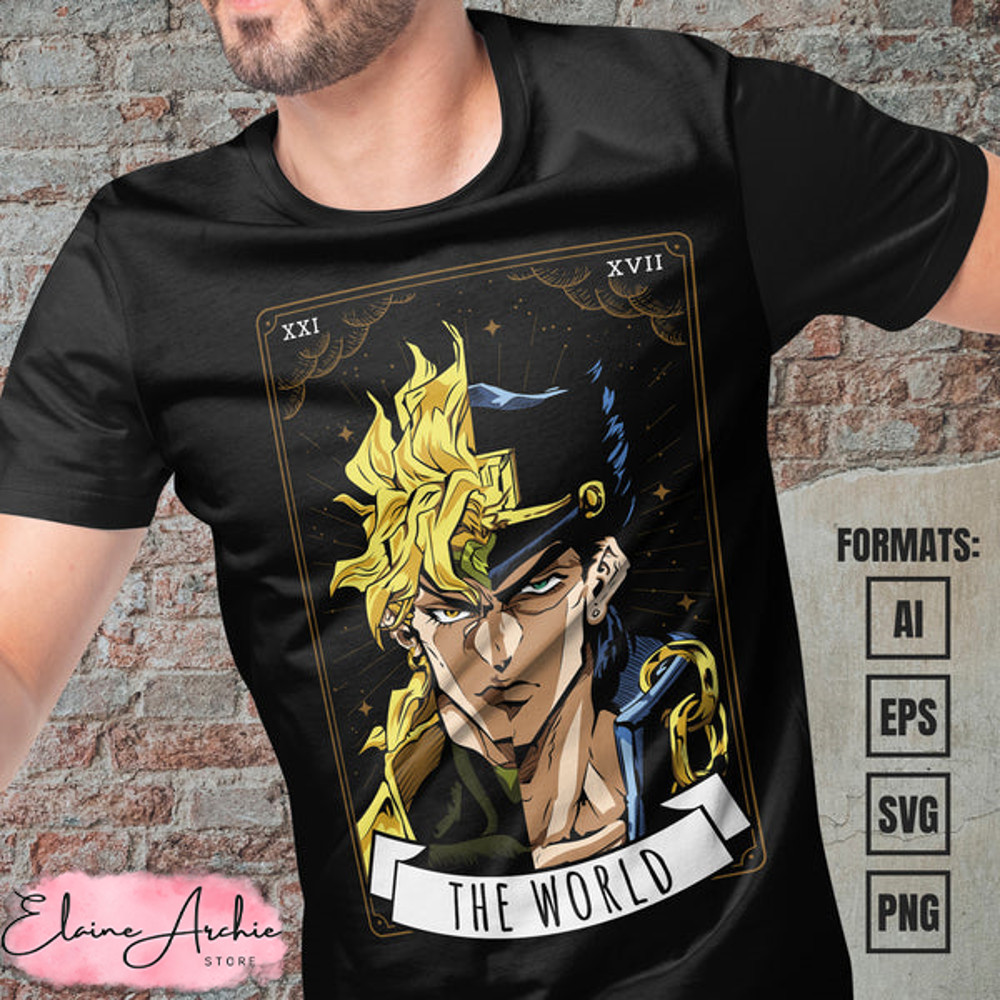 Premium Jojo's Bizarre Adventure Anime Vector T-shirt Design Template.jpg