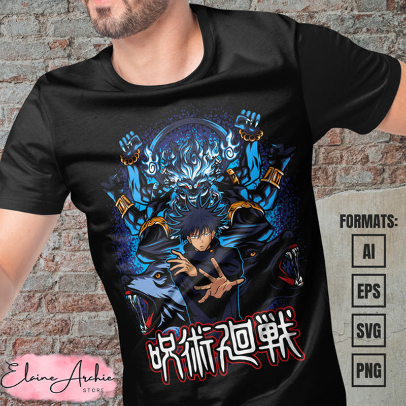 Premium Jujutsu Kaisen Anime Vector T-shirt Design Template #19.jpg